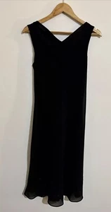 Laura K Size 10 Women’s Black Dress Layered Sleeveless Event Evening - Picture 1 of 11