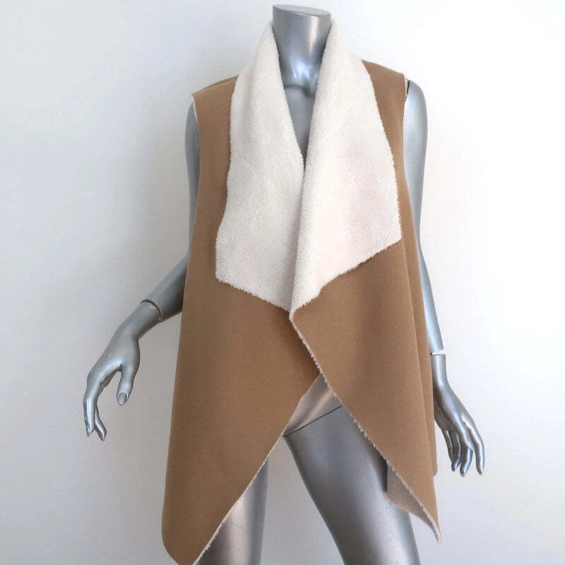 Espléndido Chaleco Sherpa Imitación Keane Camel/Crema Talla Pequeña Foto 1 de 4