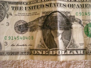 2013 1 Dollar Bill Ink Smudge Error - Picture 1 of 2