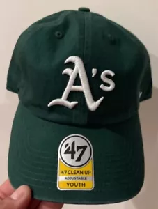 Cappello verde Oakland A's Athletics Clean Up Youth '47 regolabile berretto ragazzo MLB - Foto 1 di 10