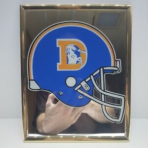 Vintage DENVER BRONCOS Throwback Helmet/Logo Carnival Fair Prize Mirror NFL 8x10
