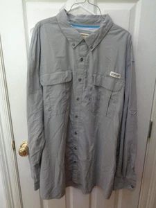 Magellan Outdoors Fishing Sun Men's Shirt Relaxed Fit 3XL Gray Long Sleeve - Picture 1 of 2