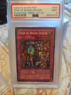 2003 Yu-Gi-Oh! Trap Of Board Eraser Pharaonic Guardian PGD 1st Ed Super PSA 9 - Image 1 of 2