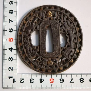 Japanese Nanban Tsuba Sword Guard Katana ornaments Antique Samurai From Japan447 - Picture 1 of 9