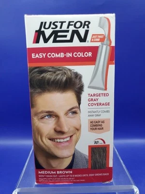 Just For Men Hair Color A-35 Medium Brown Gray Coverage Easy Comb In Color - Image 1 of 4