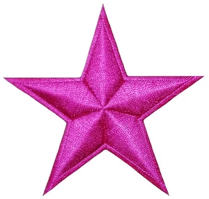 Star Sign Symbol Rank Repair Cloth Decal Sew Iron on Embroidered Patch Pink Rose - Picture 1 of 1