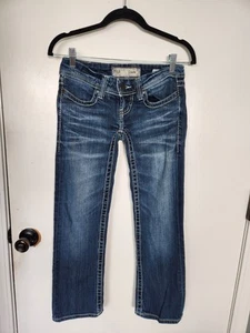 BKE Buckle Stella Straight Jeans Women's 25 Dark Denim Stretch Low Rise - Picture 1 of 6
