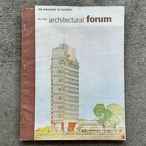 May 1953 Architectural FORUM Magazine Frank Lloyd Wright Prairie Skyscraper - Picture 1 of 19