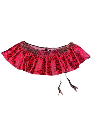 Lencería Falda Liguero Talla Grande 22/28 Rojo Leopardo Volantes Y2K Pinup Burlesque Nueva con Etiquetas Foto 1 de 4