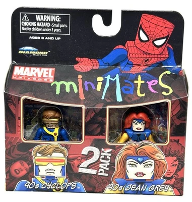 Bonecos Minimates anos 90 Cyclops Jean cinza X-men Marvel Diamond Select - Imagem 1 de 4