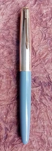 Vtg Classic Fountain Pen Made in India Grey And Gold Tone - Picture 1 of 9