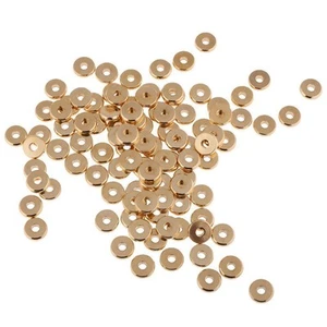 100pcs Solid Brass Disc Spacer Washers Spacer Beads - Picture 1 of 8
