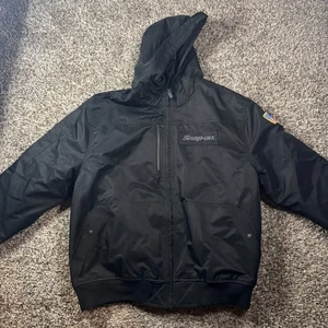 SNAP ON Tools Men’s Black Hooded Quilted Winter Jacket Coat Size XL USA Utility - Picture 1 of 20