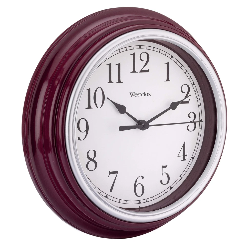 Classic Wall Clock Burgundy 9 Inch - Image 1 of 3