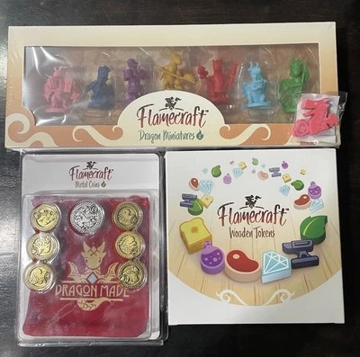 Flamecraft Dragon Hoard BUNDLE Metal Coins Miniatures Wooden Tokens New - Image 1 of 4