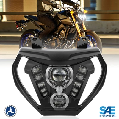 LED Headlight DRL Halo Assembly For Yamaha FZ09 MT09 2014 2015 2016 MT07 2019 - Image 1 of 4