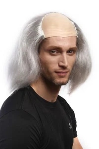 Peluca Hombre Carnaval Halloween Igor Rocky Horror Stirnglatze Gris Profesor - Imagen 1 de 4
