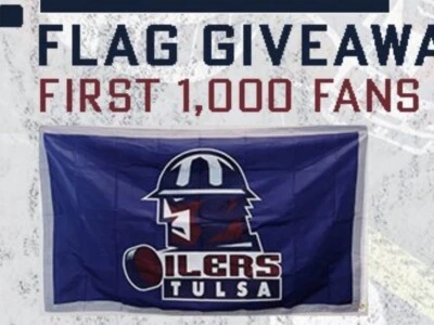 Tulsa Oilers Flag 10/19/24 Stadium Giveaway SGA New In Package + 2 Towels & Pins - Image 1 of 4