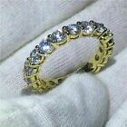 2Ct Round Cut VVS1 Moissanite Eternity Wedding Band Ring 14K Yellow Gold Plated