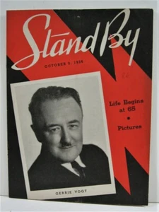 1936 Stand By Magazine Gerrie Vogt Cubierta WLS Radio Prairie Farmer Chicago - Imagen 1 de 2