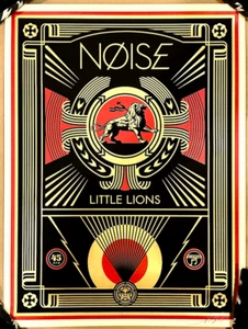 OBEY GIANT NOISE LITTLE LIONS SCREEN PRINT BY SHEPARD FAIREY S/N #186/350 - Picture 1 of 3