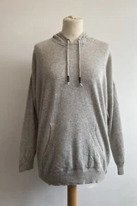 Womens M&S Autograph Hoodie Size 10 100% Cashmere Silver Grey Pullover - Picture 1 of 7