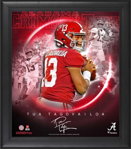 Tua Tagovailoa Alabama Frmd 15" x 17" Stars of the Game Collage - Facsimile Sig Cover