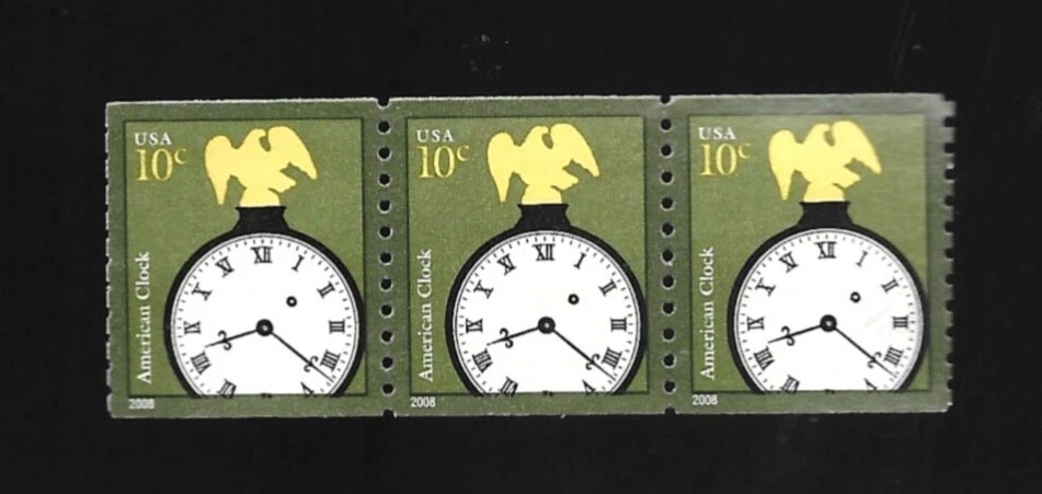 SCOTT 3762 10 CENT CLOCK COIL STRIP OF 5 PLATE # S1111 - Image 1 of 1