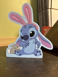 Easter bunny stitch wooden sign Disney LILO & stitch holiday decor decorating - Picture 1 of 3