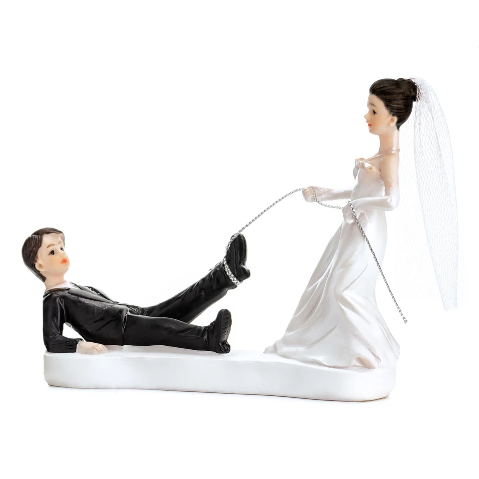1 Tortenfigur Hochzeit 11,5cm - Brautpaar mit Seil Hochzeitsdeko Hochzeitsfigur - Bild 1 von 1