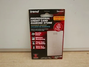 TREND DWS/CS/FF CARVERS DOUBLE SIDED CREDIT CARD DIAMOND WHETSTONE 1000/600 GRIT - Picture 1 of 1