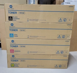4 Toner Konica Minolta TN715K TN715C TN715M TN715Y Neu OVP A-Ware Original C750i - Bild 1 von 5