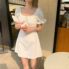 Girl Fashion Short-Sleeved Female Casual Lady Trend V-Neck White Party Gown New