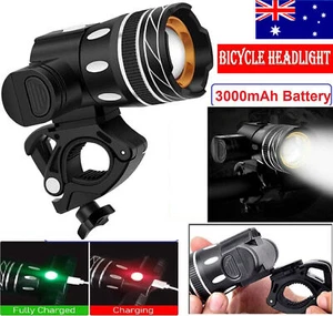 Bright Bike Light LED USB Back Front Headlight Rechargable Bicycle Waterproof AU - Picture 1 of 8