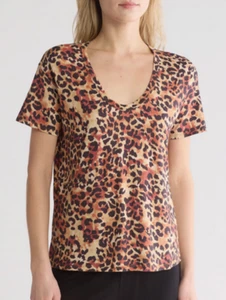 AG Henson Animal Print Tee Untamed Camo Cognac NWT $98 - Picture 1 of 4