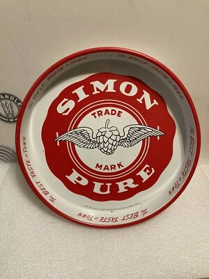 SIMON PURE BEER-ALE TRAY. 13 INCH METAL TRAY. BUFFALO NEW YORK - Image 1 of 4