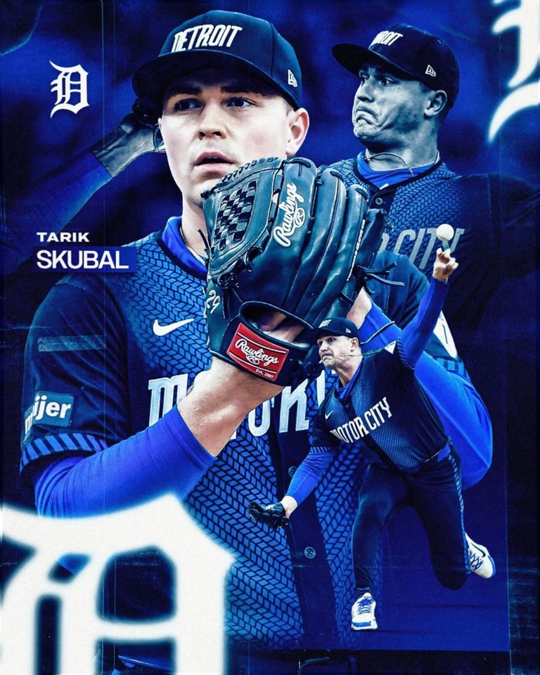 8x10 Photo TARIK SKUBAL Detroit Tigers 2024 Cy Young Pitcher triple crown - Image 1 of 1