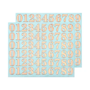 Number Resin Stickers 2 Sheets Sticker Glitter Alloy Rose Red 9mm High - Picture 1 of 7