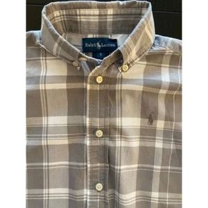 Ralph Lauren Boys 5 Plaid Cotton Oxford Button Down Shirt Preppy Church Holiday - Picture 1 of 10