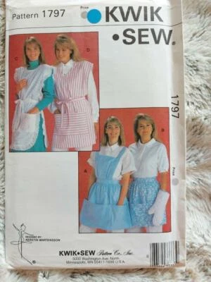 Kwik Sew 1797 Vintage Misses' Aprons & Oven Mitt Patterns One Size fits all - Image 1 of 2