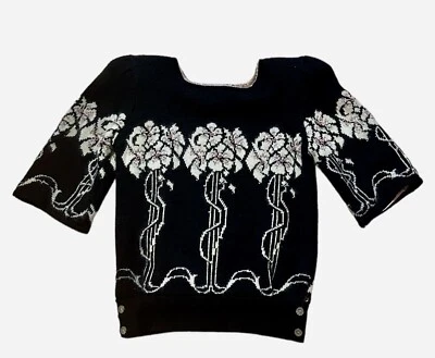 Vintage CULLINANE Women Lambswool Angora Blend Sweater Sz M Shoulder Pads 1980’s - Image 1 of 4