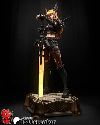 Magik 3D Printed Figure, Marvel X-Men Illyana Rasputin Resin Statue, Unpainted - Image 1 of 4