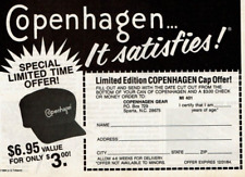 1984 Vintage Print Ad Copenhagen... it satisfies! Limited Edition Time Offer Cap