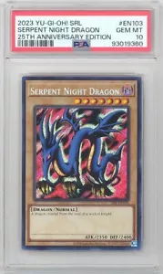 PSA 10 - Tarjeta YuGiOh 25 Aniversario SRL-EN103 - GEMA DRAGÓN NOCHE SERPIENTE COMO NUEVA - Imagen 1 de 2