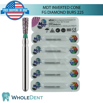 Dental MDT Inverted Cone 225 FG Diamond Burs Create Undercut L19.0mm Restorative - Image 1 of 4