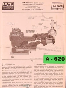 Aplicador miniatura de cambio rápido AMP A18058 manual de instalación y mantenimiento 1978 - Imagen 1 de 1
