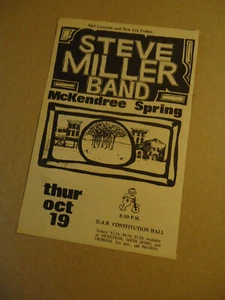 Steve Miller Band 1972 Konzertanzeige D A R Constitution Hall WASHINGTON DC - Bild 1 von 1