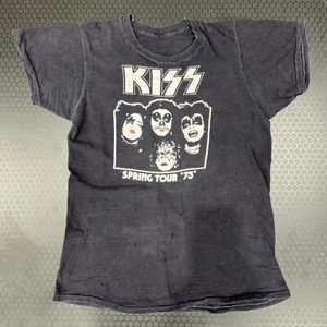 Vintage 1975 70s KISS Spring Tour T-Shirt Shirt ALIVE Band Tee Single Stitch - Picture 1 of 22