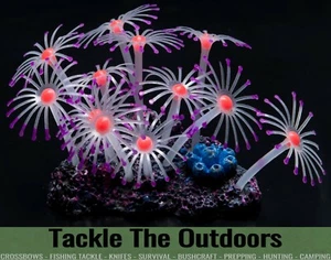 Artificial Silicone Glowing Fish Tank Aquarium Coral Plants Ornaments Purple UK - Picture 1 of 4