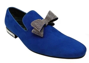 Amali Men's Slip On Glamour Royal Velour Loafers Dress Shoes Fowler-052 - Picture 1 of 4